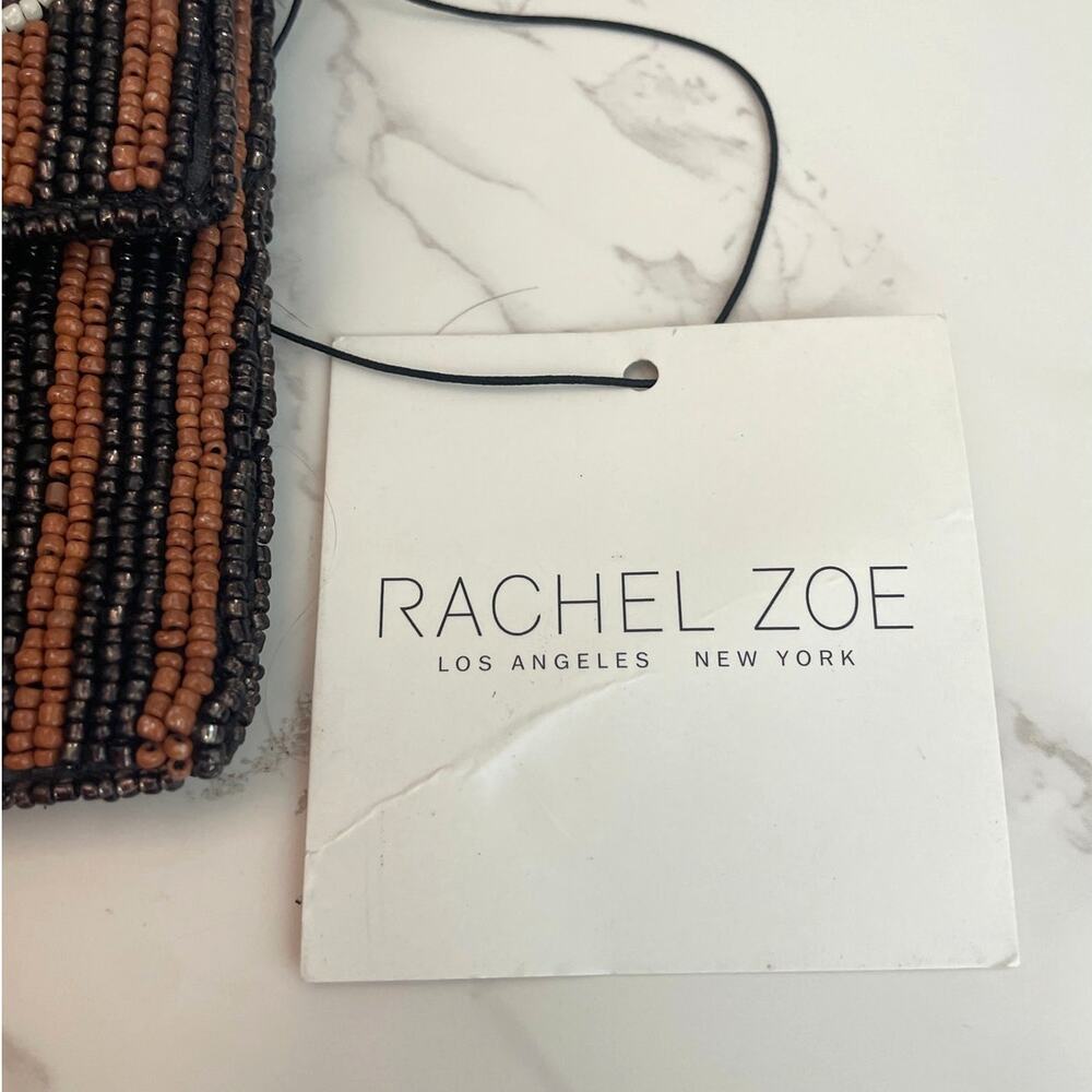 Rachel Zoe Espresso Martini Beaded Clutch, Pouch, Detachable Strap NWT - Picture 2 of 10